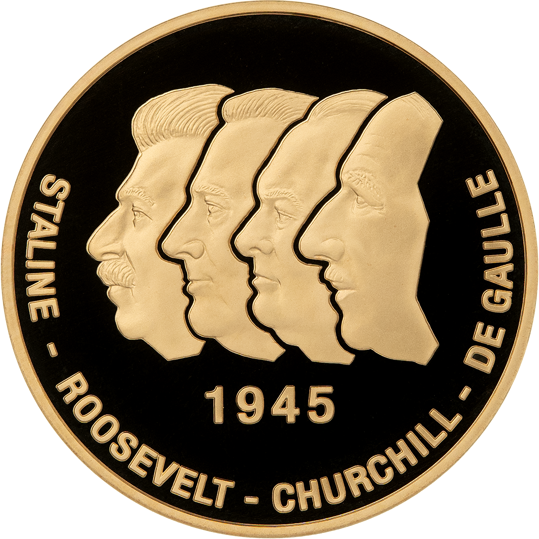 მეორე მსოფლიო ომის დამთავრებისა და ფაშიზმზე გამარჯვების 50 წლისადმი მიძღვნილი ოქროს საკოლექციო მონეტა